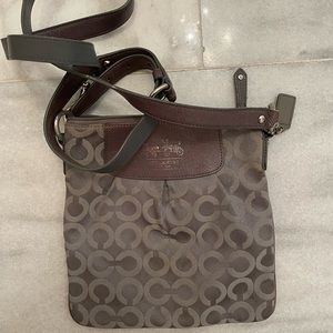 Coach Gray Canvass Crossbody Purse